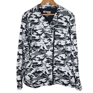 Grey's Anatomy iMPACT Asymmetric Zip Camo Print Scrub Jacket Size Large
